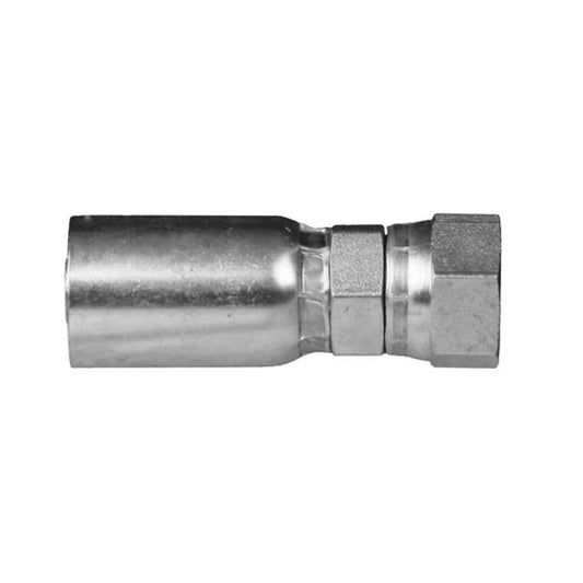 Image of a Weatherhead 06U356 3/8 hose x 3/8 BSPP female fitting - straight, featuring a hexagonal nut and shiny cylindrical body, set against a white background.