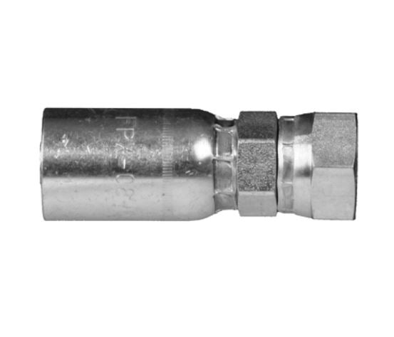 A Weatherhead 08U058 metal hydraulic fitting with a cylindrical body and a 1/2 NPT female swivel connector end set against a plain white background.