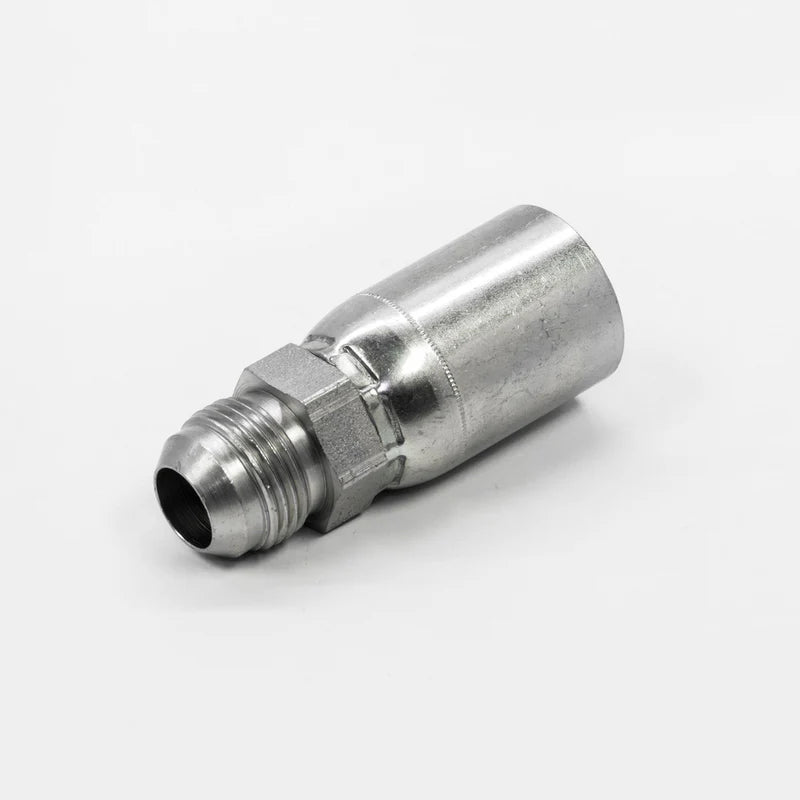 A 16U516 hydraulic fitting, featuring a silver finish with a hexagonal nut and threaded end designed for compatibility with Weatherhead fittings, is showcased on a white background, emphasizing its precise engineering.