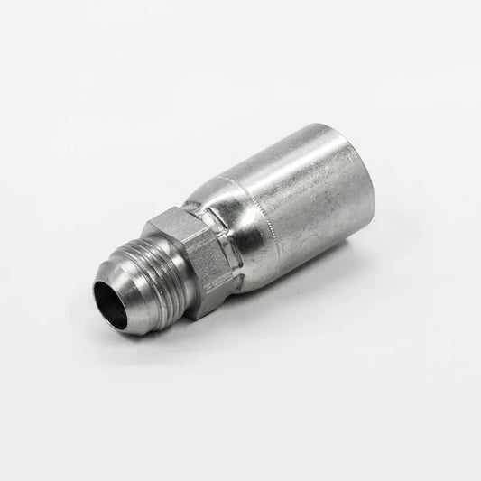 The 16U516 Weatherhead fitting features a hexagonal nut and threaded connector on one end, tapering to a smooth cylindrical shape. Photographed against a plain white background, its designed as a 1 Hose x 1 JIC Male Fitting in a straight configuration.