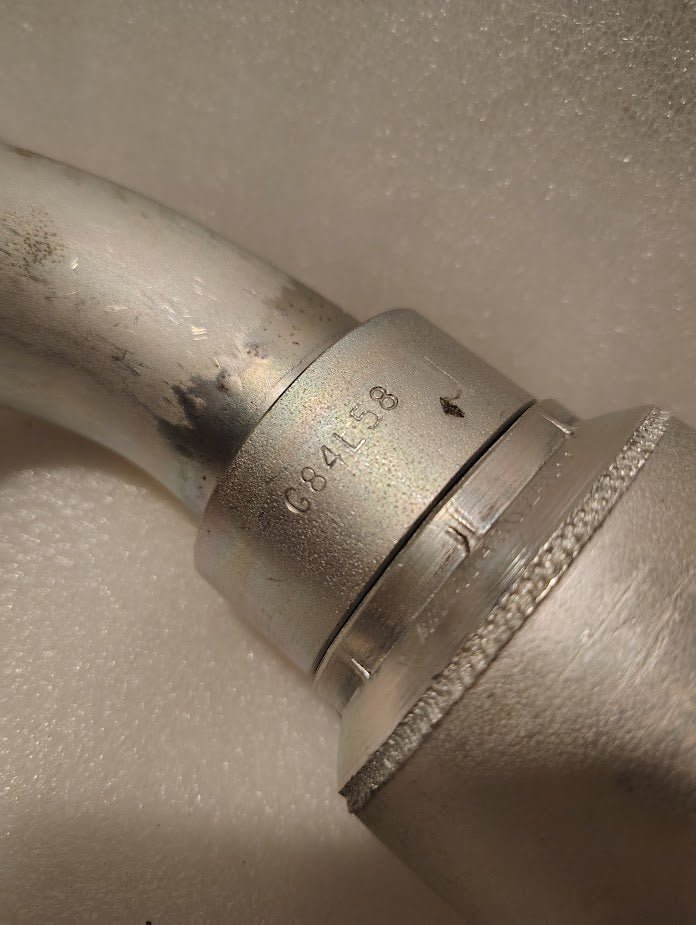 Weatherhead 43024U - G84L58 | 1 1/2" Hose x 1 1/2" Code 61 Flange Fitting - 100 Long bend | GW54 - 24x24 Fitting