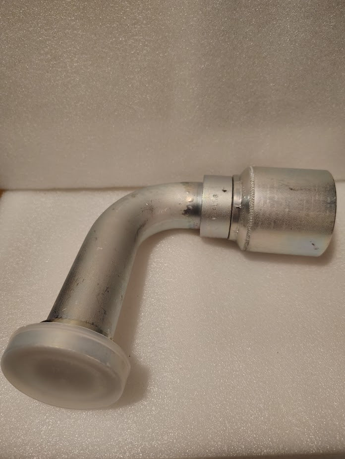 Weatherhead 43024U - G84L58 | 1 1/2" Hose x 1 1/2" Code 61 Flange Fitting - 100 Long bend | GW54 - 24x24 Fitting